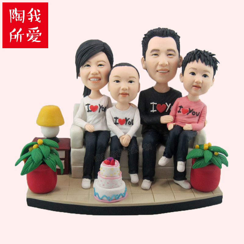 软陶人偶定制泥人真人蜡像公仔人像玩偶DIY照片定做生Y日结婚礼物