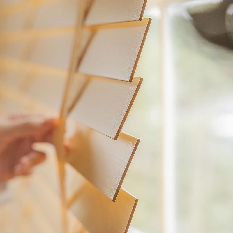 曼莎诺实木百叶窗帘办公室书房原木客厅餐厅阳台遮光遮阳电动升降