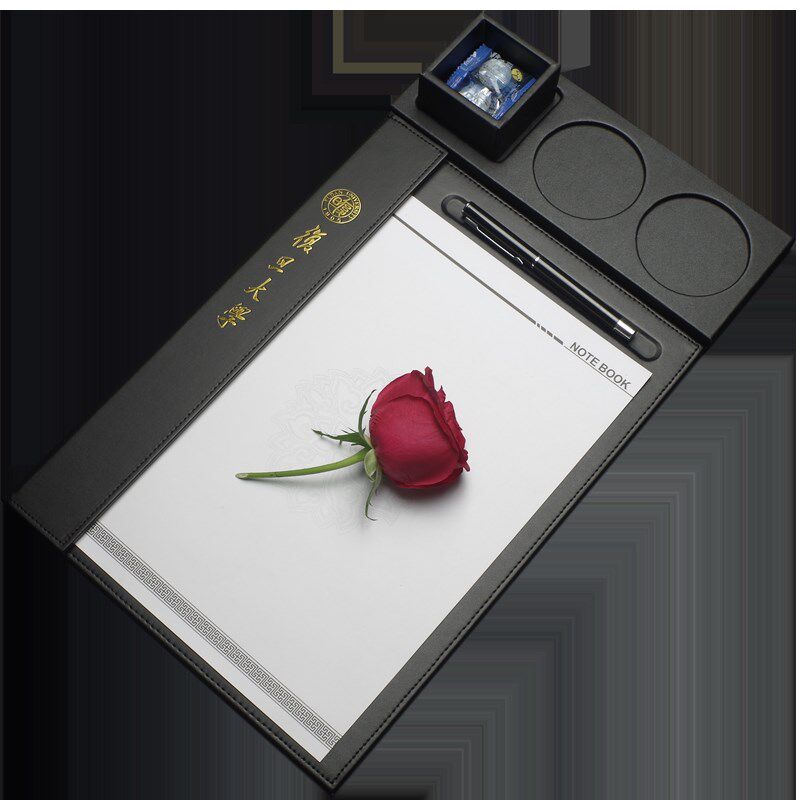 皮革横版a4会议夹商务会议垫板夹酒店便签夹水杯托套装学生写字垫