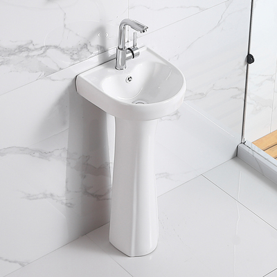 立柱式洗脸盆小户型化妆室立柱盆一体陶瓷阳台落地洗手盆智洁釉面