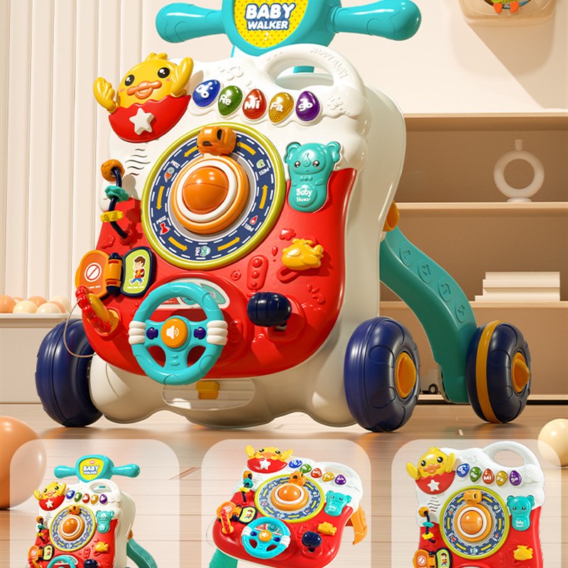 宝宝学步车婴幼儿童手推车防o型腿多功能防侧翻学走路助步玩具车2