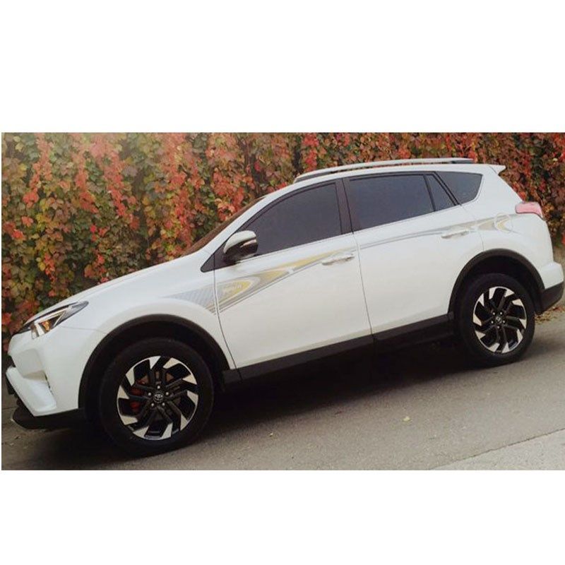 适用于13-20新款荣放车身贴纸 RAV4汽车改装拉花彩条腰线整车彩贴