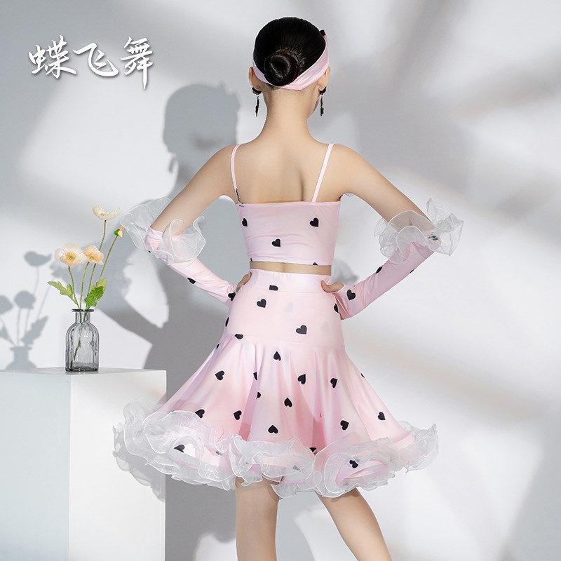 VaVa舞服小碎花拉丁舞蹈裙服夏季新品专业少女儿童专业训练功比赛