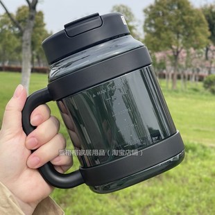 新款打工人c水杯大容量塑料男夏天大号墩墩桶2000毫升吨吨桶大水