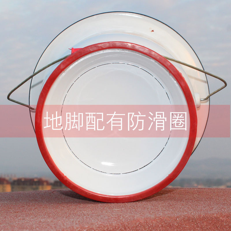 老式痰盂坐便器女高脚尿桶大人尿盆带盖搪瓷防臭家用老人卧室加厚