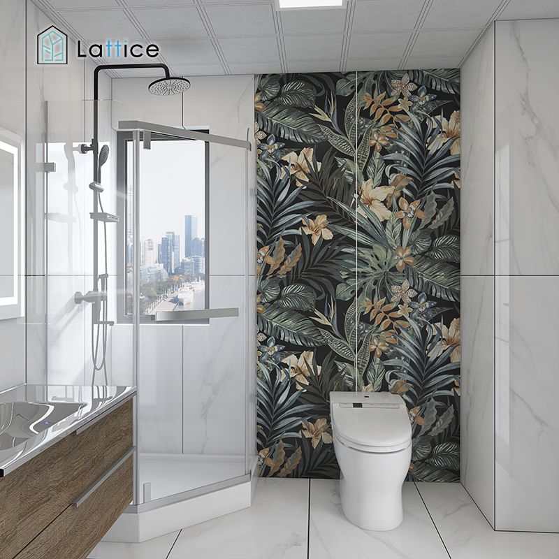 现代简约背景墙瓷砖玄关客厅走廊卫生间洗手间拼接大花砖600x1200