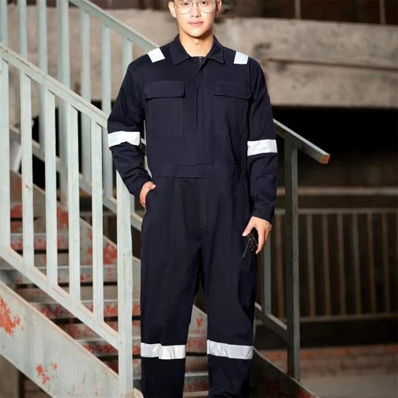 纯棉长袖连体工作服套装男连体工装船员海员煤矿造船服劳保服定制