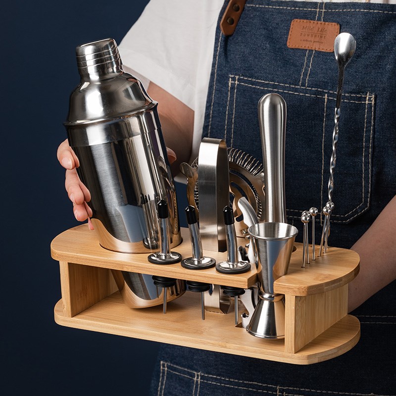 雪克杯调酒杯鸡尾酒酒吧调酒套装手摇杯柠檬茶不锈钢调酒器一套