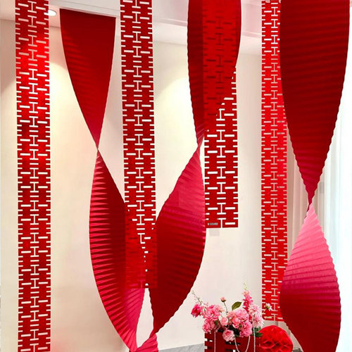 婚礼布置婚庆道具折叠瓦楞纸波浪折纸喜庆装饰结婚装饰套装拉花