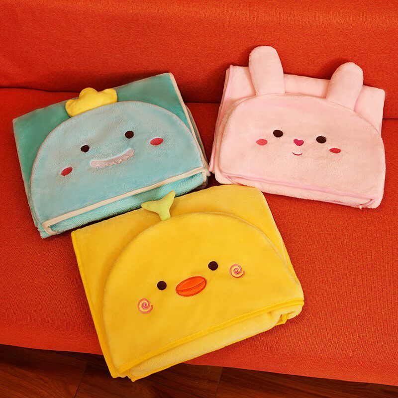 可爱披肩披风斗篷卡通空调毯懒人小毯子单人毛毯办公室秋冬午睡毯