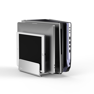 铝合金笔记本支架竖立式收纳架y电脑托平板托架整洁桌面四槽便携