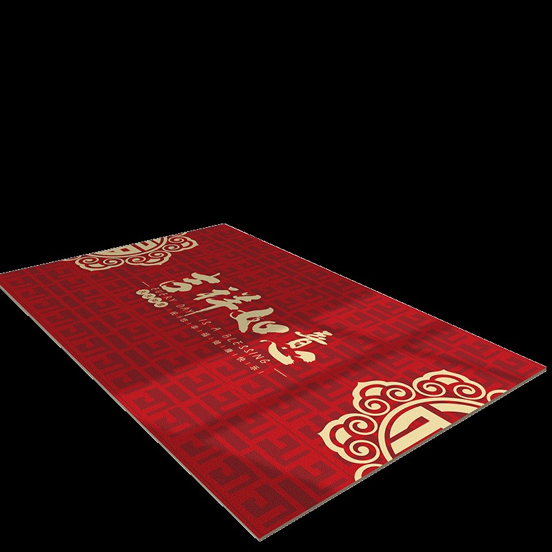 龙年皮革地垫新年喜庆大红入户门垫可擦免洗可裁剪家用脚垫防滑