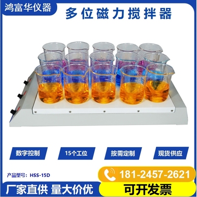 磁力搅拌器HSS-15D Stirrer 可调速数字控制化学品磁力搅拌器