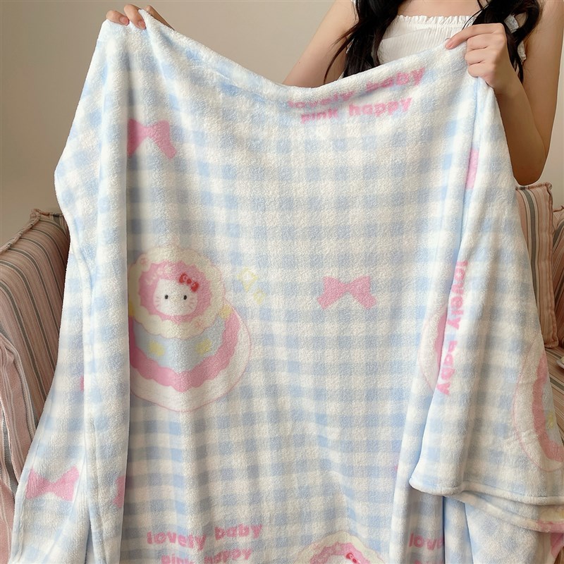 牛奶绒毛毯午睡毯办公室单人沙发毯夏季I薄款盖毯空调毯午休小毯