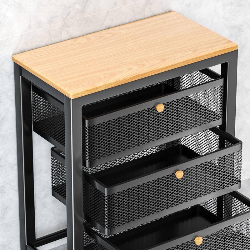 厨房菜篮子置物架QJH家用移式动落地功多层架果蔬收纳筐多能微波