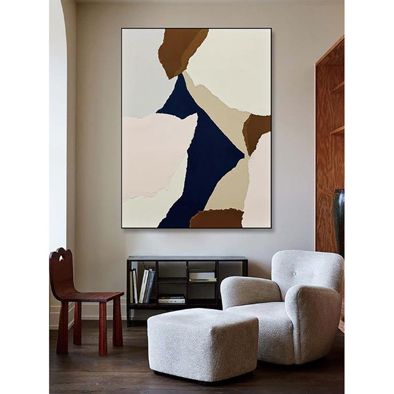 抽象艺术侘寂S-1958装饰幅画茶复古室民宿客厅沙发背景墙走玄廊关