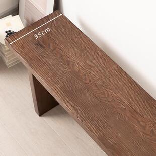 北欧实木长条凳色家鞋 店换凳长凳264胡黑桃原木 用餐桌现代色服装