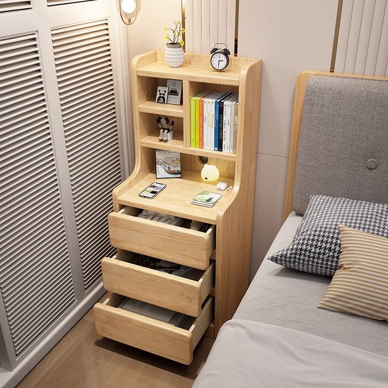实木床头柜超窄小型卧室简约床边柜简易置L物架迷你储物收纳小柜