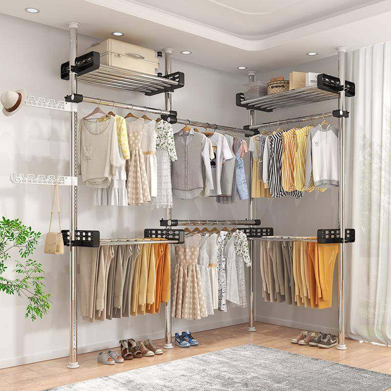 顶天立地室晾衣架落地卧内家帽用挂衣架伸缩晾衣顶天立地杆衣架凉,收纳整理,书桌收纳置物架,淘宝优惠券,粉丝福利购,淘宝优惠卷