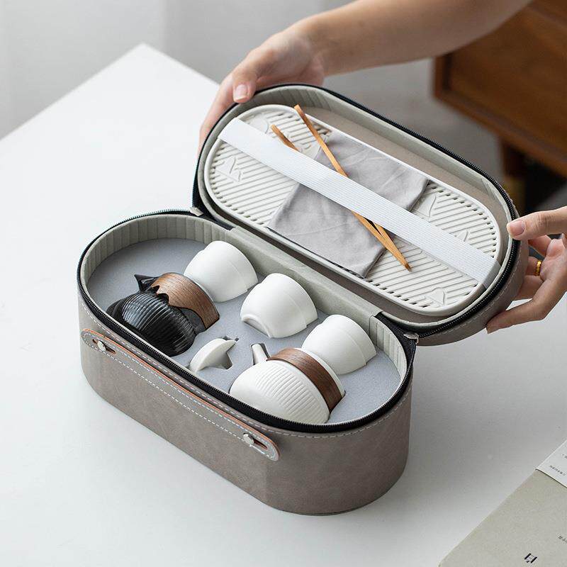 陶瓷旅行hy00412茶具套装便携具式快客杯户外载高档功夫茶车务公