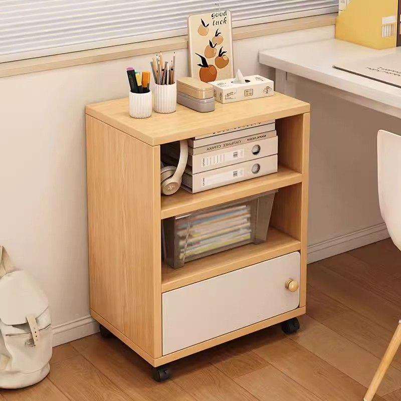 可移边柜柜办收公室桌下纳柜书落地置物架沙发侧20边柜带轮动小柜