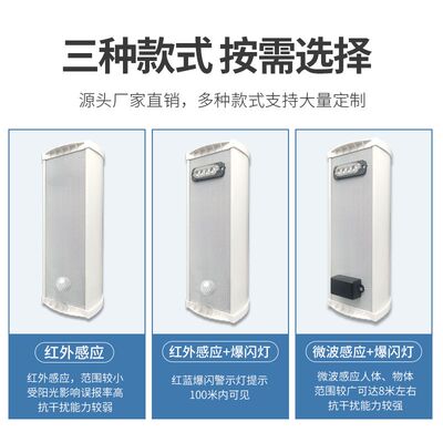 4G太阳能语音提示器户外景区森林防火充电感应声光报警播报器喇叭