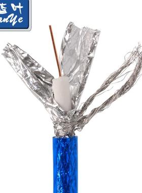 蓝叶高编加28网BGA密1高蓝色透明清有线电视线闭路线同轴电缆100