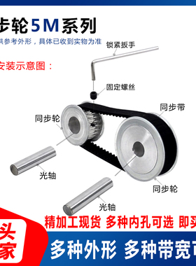 5M40齿两面平同步轮精加工现货同步带轮槽11/16/21/27皮Z带轮AF型