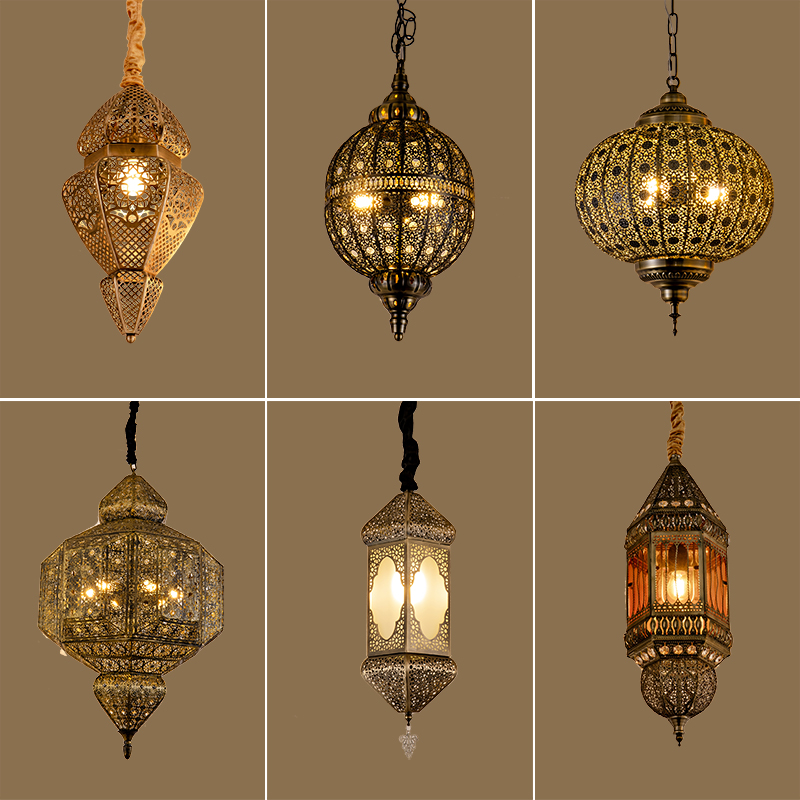 东南亚风格吊灯复古铁艺摩洛哥新疆酒吧餐厅N客厅茶室泰式民宿灯