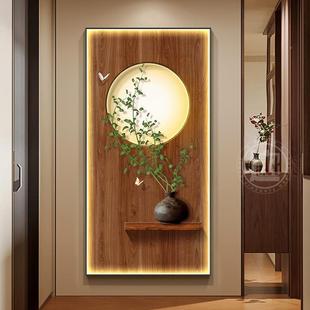 入户正对门玄装饰壁画厅走廊过道尽头夕阳灯中式家美学客居关xwSF
