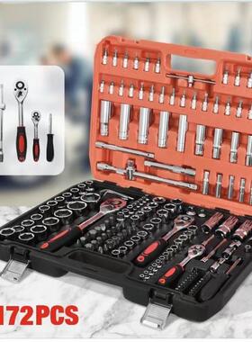 汽修套大飞电动3扳手套头棘轮扳件手组套汽GSU修工具2件37六组角