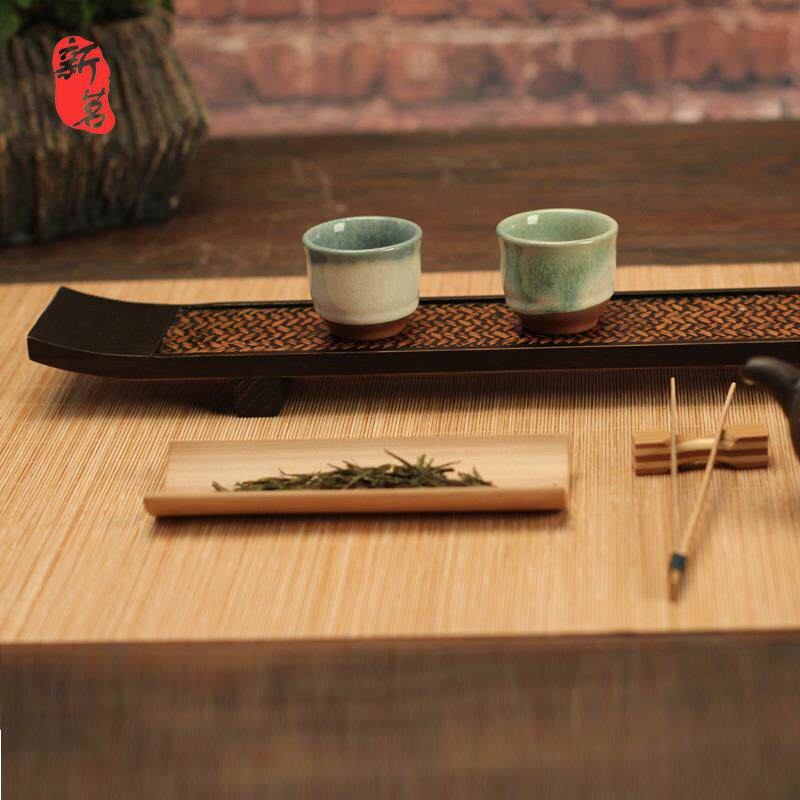 重竹干简日易泡海070茶盘托盘式旅行奉茶托单层重竹茶台茶茶座小