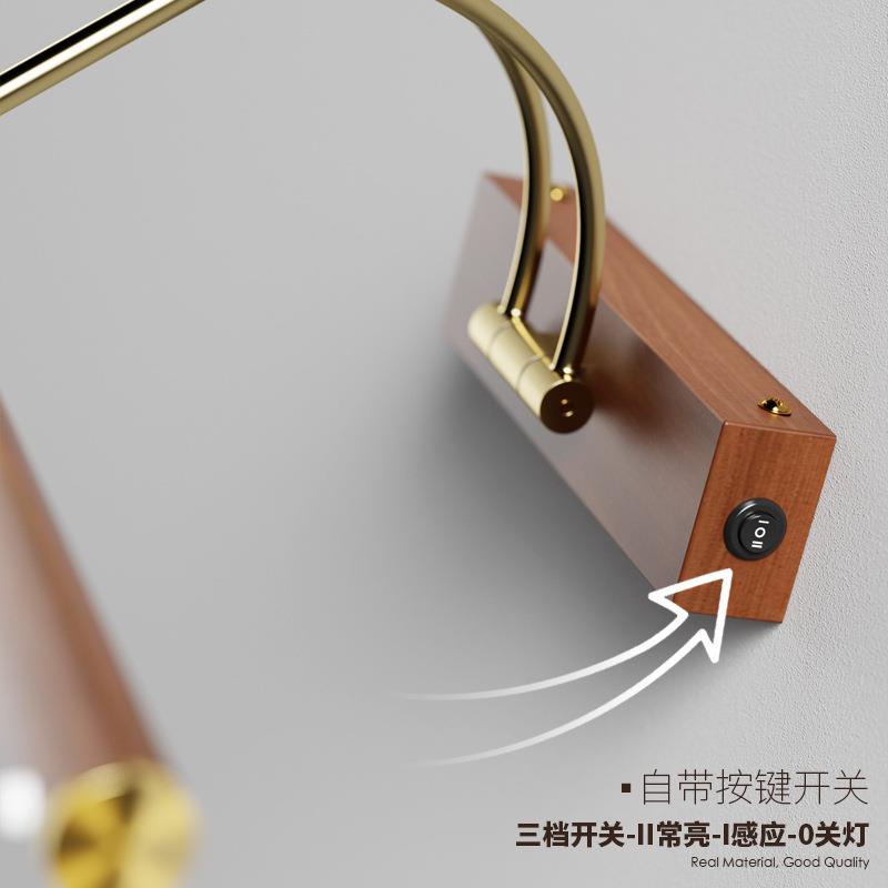 中古木纹人体感应镜前l灯eB0249室d卫生间浴镜照柜伸缩折叠壁挂画