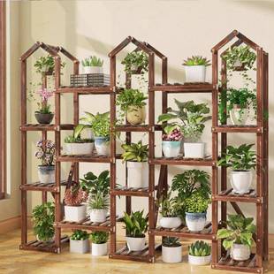 院花盆摆放架盆栽木质托庭掌架落地式实2841室木展示架仙人植物高