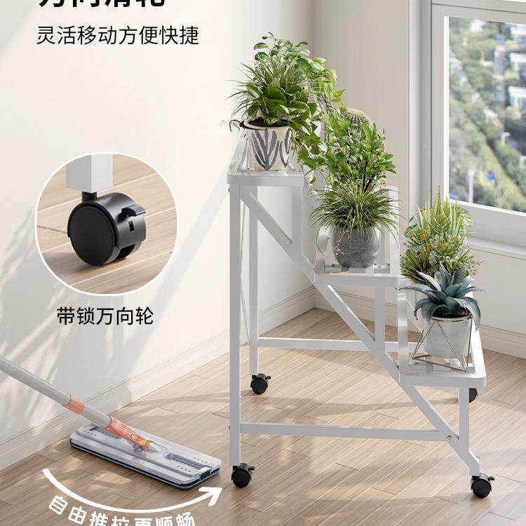 花架置架KDK阳台花架子客梯落地式铁艺阶式多层厅植物多肉花盆托