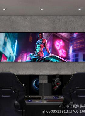 赛博朋克2077L饰E吧D灯装画发光潮流酒吧YELLQ网竞咖网墙面挂画电