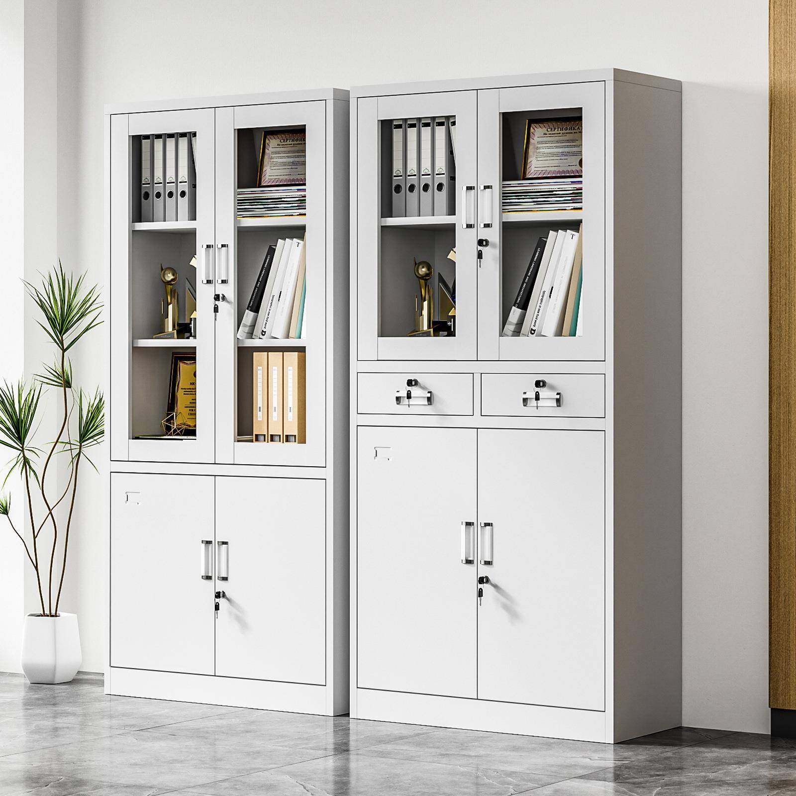 皮昆明Yy-文件文件柜铁柜带二锁斗矮柜办公室资料柜务财室凭证柜