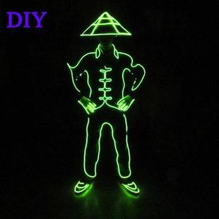 El冷光发光演出服装道具 清兵男款优质led夜光衣服节日气氛表演