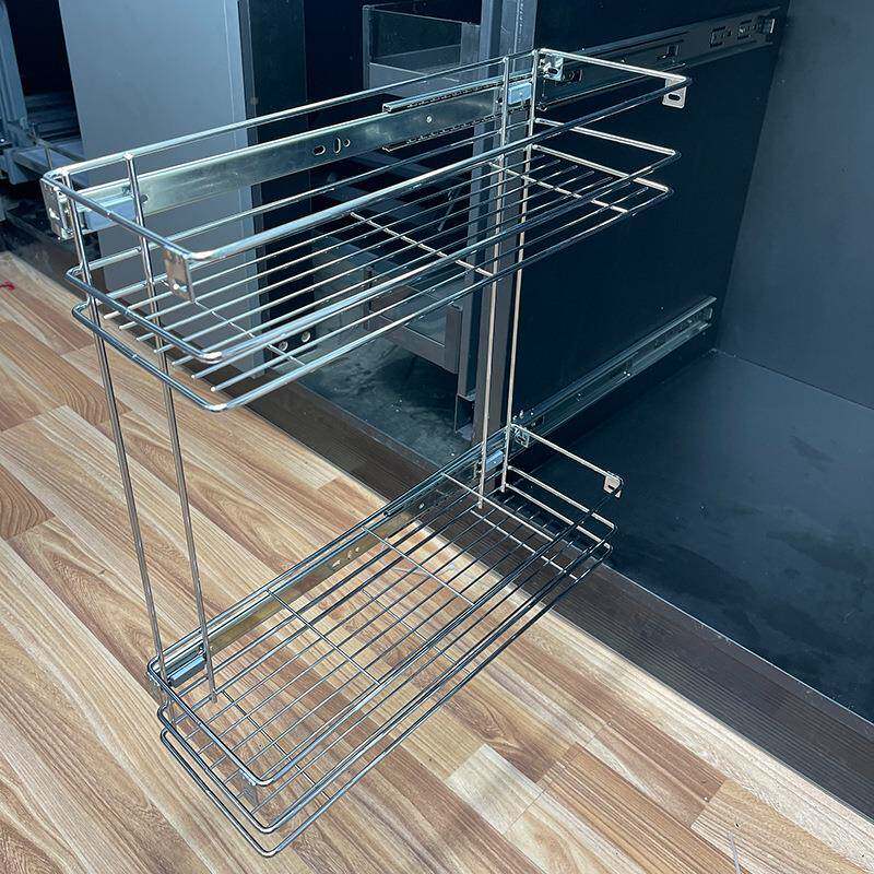 厨侧橱柜轨道侧板调味房篮超窄拉篮抽侧装窄边调88味拉篮