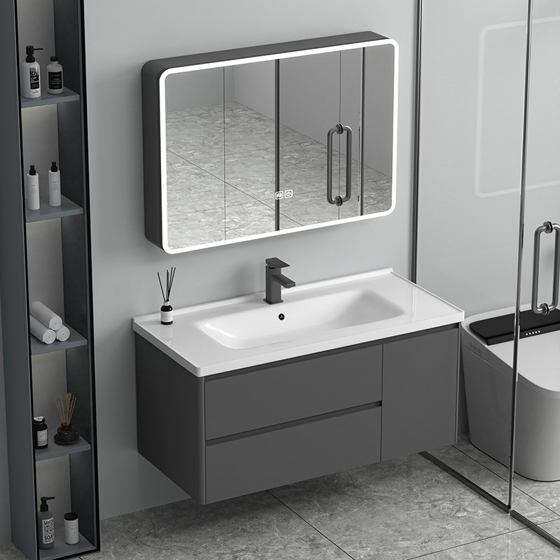 蜂窝铝浴室柜双抽屉卫生间洗手盆C柜组合陶瓷一体洗漱洗脸池包安