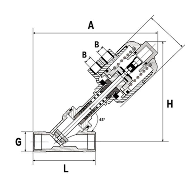 高温重型加长杆气动螺纹座座0950阀34不锈角钢气动丝扣角阀
