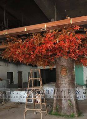 仿真树包柱大型假树枫树金叶室枫装饰绿植FZFS-118景观商内场花艺