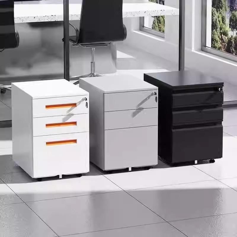 钢制下活动柜带桌锁移动矮存柜抽屉收文纳柜小型储物柜办公yj-015