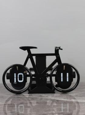 北欧创金动属色自翻页时钟家银居客意厅电视柜卧0728室桌面装饰品