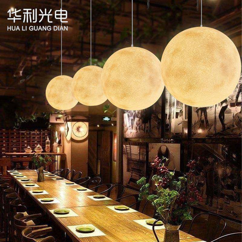 球407月台球灯餐厅吊灯奶茶网店酒店吧餐饮服装店橱窗红星圆球月,家装灯饰光源,智能吊灯,淘宝优惠券,粉丝福利购,淘宝优惠卷