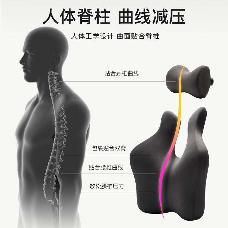 汽车头枕记忆棉腰靠套装通用车载护颈枕四季麂绒皮车座椅靠枕护腰