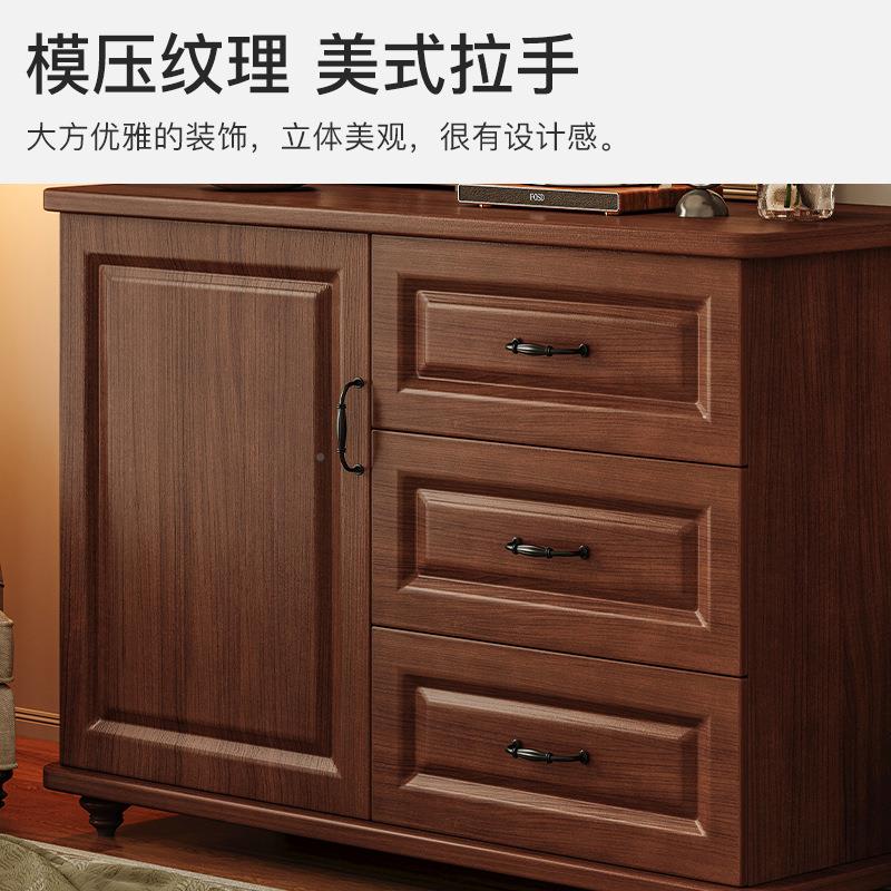 视柜电美式储物收纳柜客厅家C83实木腿现代简靠约卧室用墙斗柜电