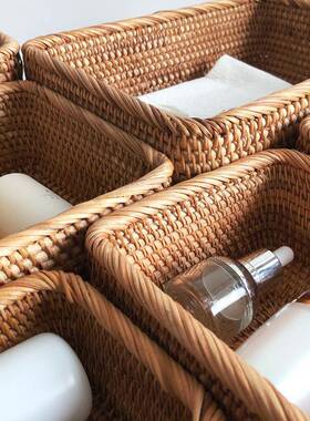 xyt物一一面家越南印B006尼手工藤编收纳筐客卧室桌厅玄关美式杂