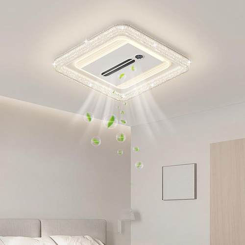 风灯负离子扇带数显代简约现无叶风扇灯全光谱护眼吸顶风扇114灯