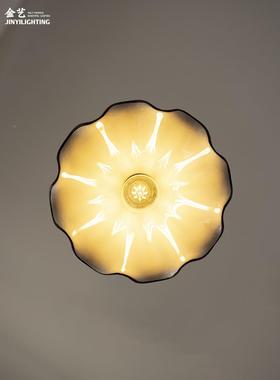 复古式手绘陶瓷古吊式886灯中法奶油风餐厅床头玄关入户民宿日茶